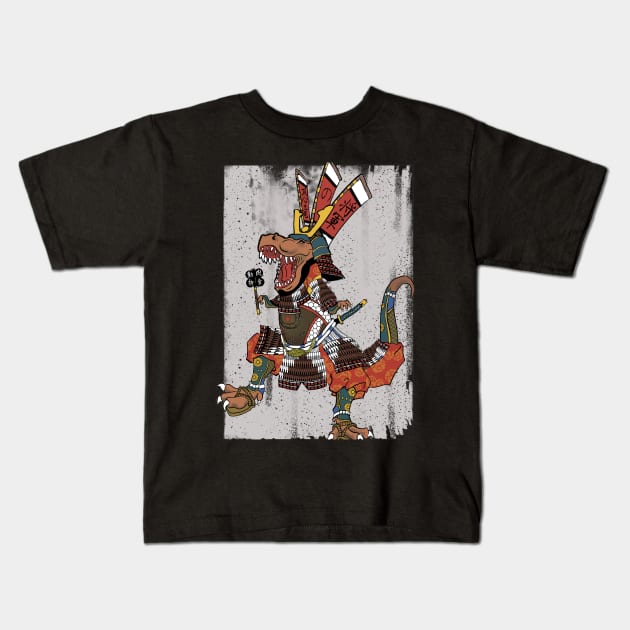 T-Rex Shogun with Background Kids T-Shirt by KotienIndustries